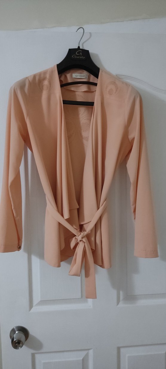 Bej Midi Drapeli Hamile Ceketi - Görsel 4