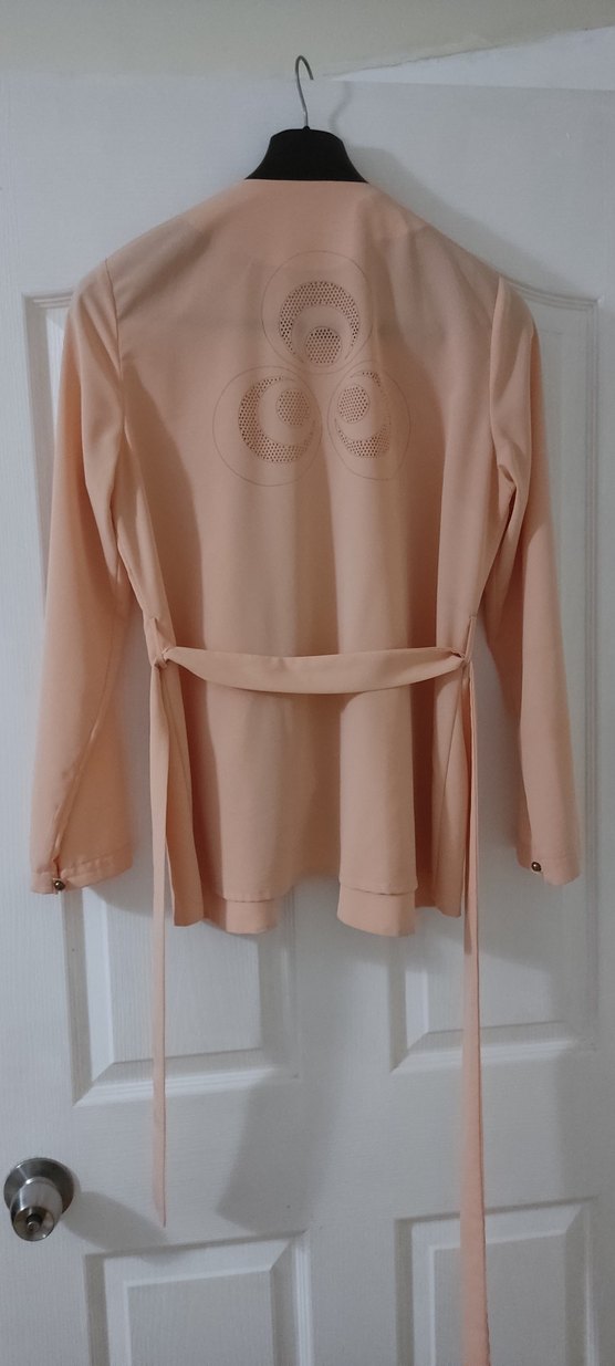 Bej Midi Drapeli Hamile Ceketi - Görsel 5