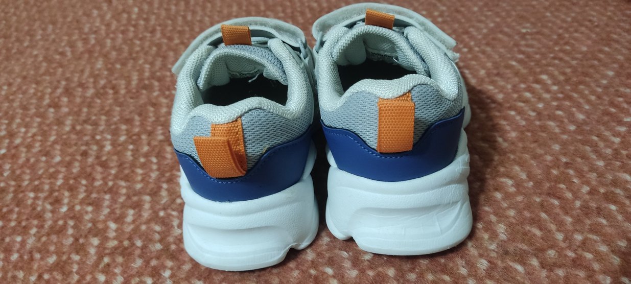 Gri Erkek Çocuk Spor Ayakkabı Velcro - Görsel 3