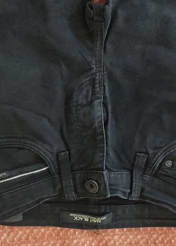 Siyah Biker Tarzı Kadın Kot Pantolon - Görsel 2