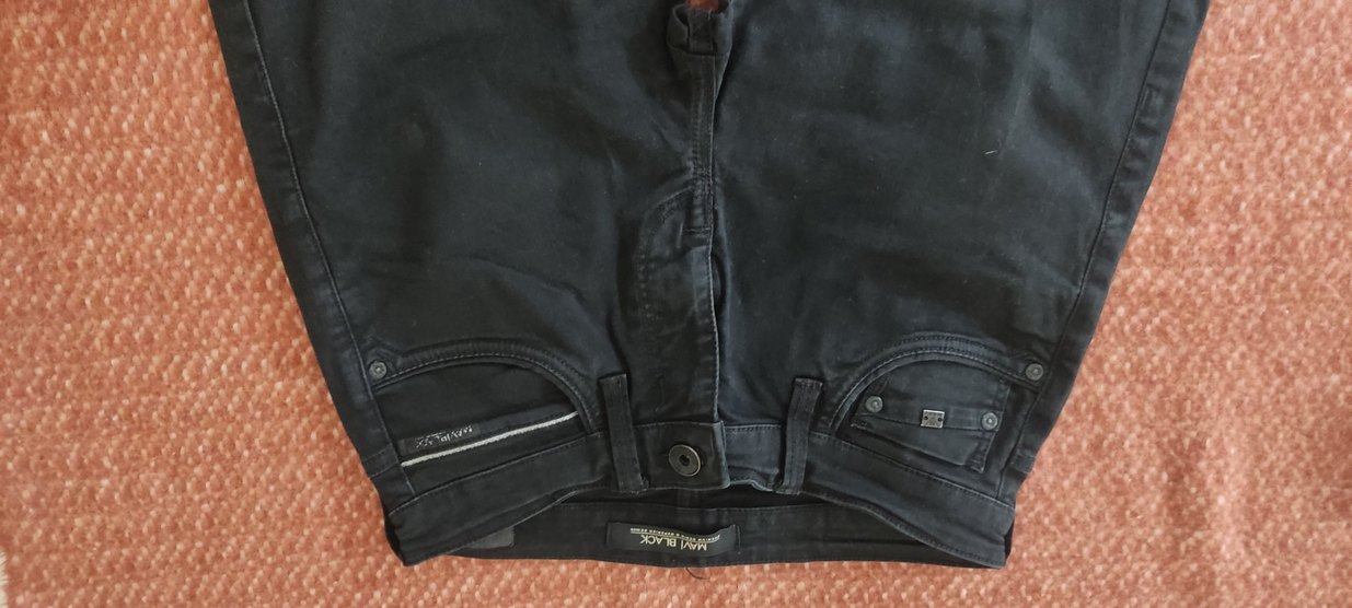 Siyah Biker Tarzı Kadın Kot Pantolon - Görsel 2