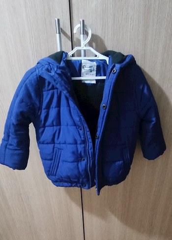 Düğmeli Koyu Mavi Erkek Çocuk Mont - Görsel 2