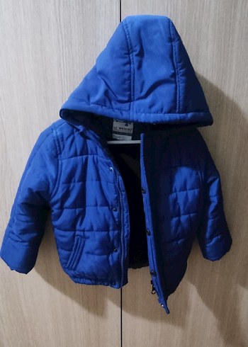 Düğmeli Koyu Mavi Erkek Çocuk Mont - Görsel 4