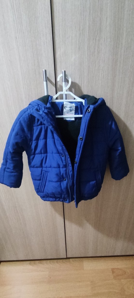 Düğmeli Koyu Mavi Erkek Çocuk Mont - Görsel 2