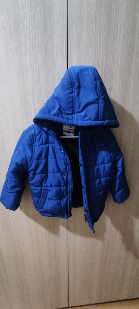 Düğmeli Koyu Mavi Erkek Çocuk Mont - Görsel 4