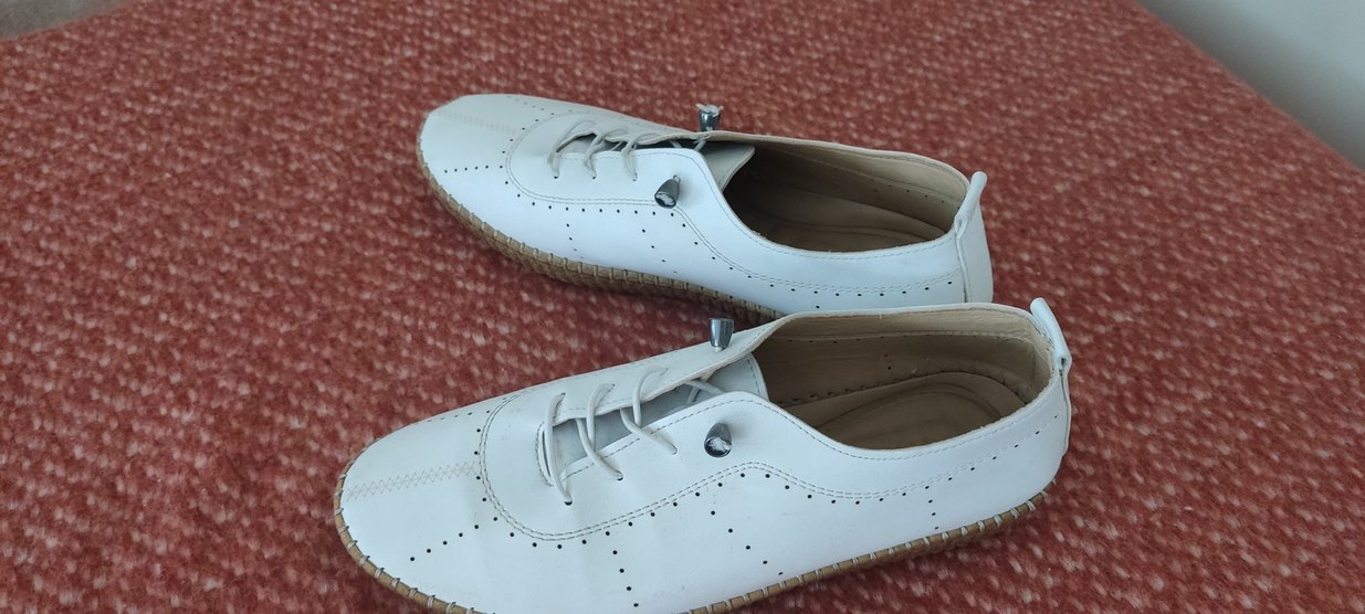 Beyaz Kadın Denim Günlük Spor Ayakkabı - Görsel 5