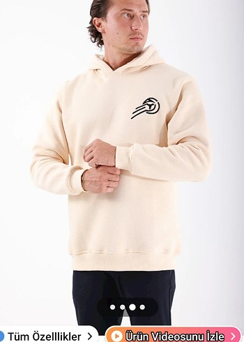 Bej Oversize Erkek Sweatshirt - Görsel 3