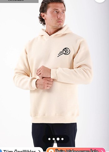 Bej Oversize Erkek Sweatshirt - Görsel 2