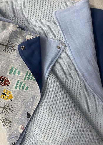 Mavi Desenli Bebek Örtü Seti - Görsel 4