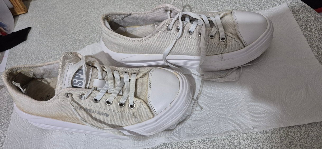 Kadın Keten Beyaz Spor Ayakkabı - Görsel 2