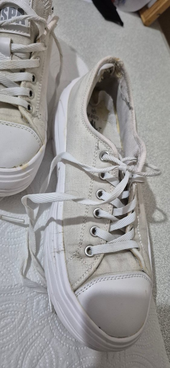 Kadın Keten Beyaz Spor Ayakkabı - Görsel 3