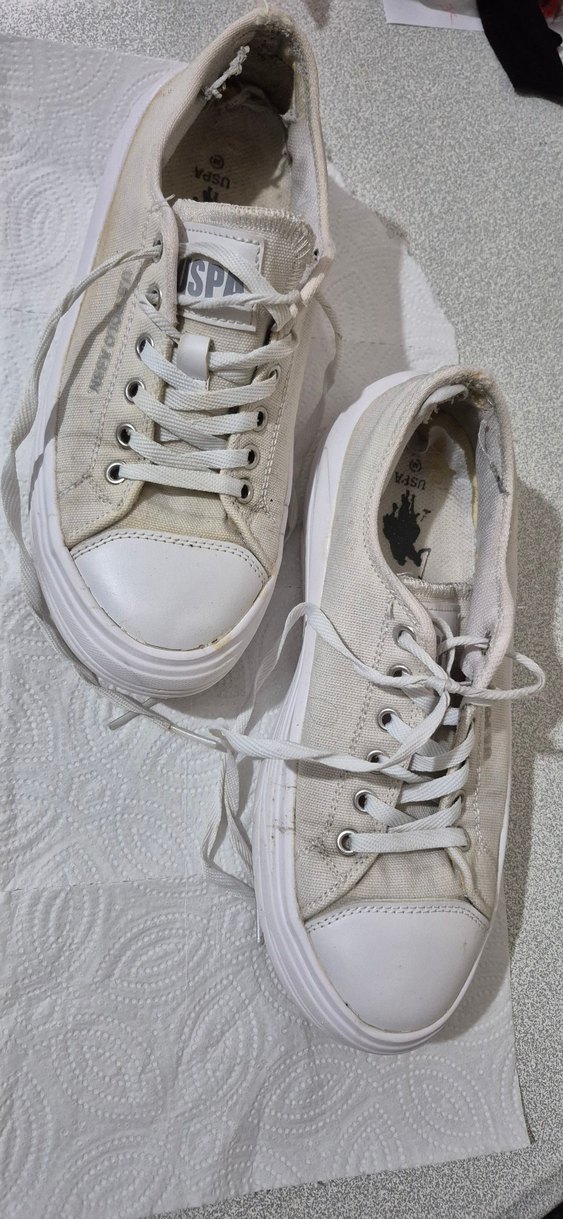 Kadın Keten Beyaz Spor Ayakkabı - Görsel 4