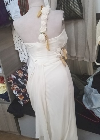 Beyaz Straplez Uzun Bohem Gelinlik teklif ver - Görsel 2