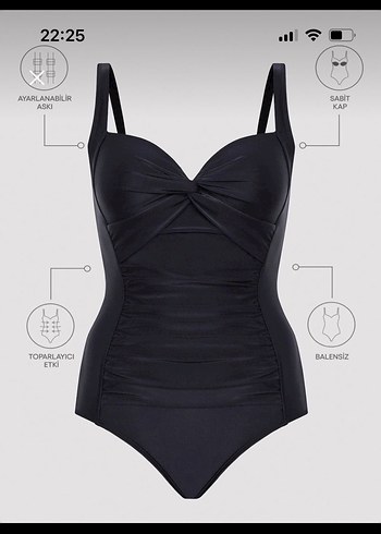 Siyah İnce Askılı Kadın Mayo - Görsel 2