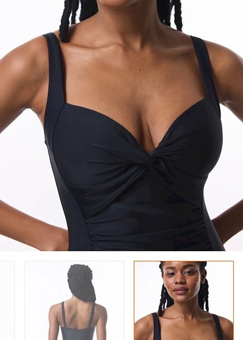 Siyah İnce Askılı Kadın Mayo - Görsel 3