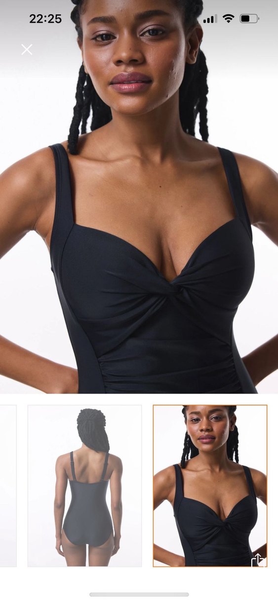 Siyah İnce Askılı Kadın Mayo - Görsel 3