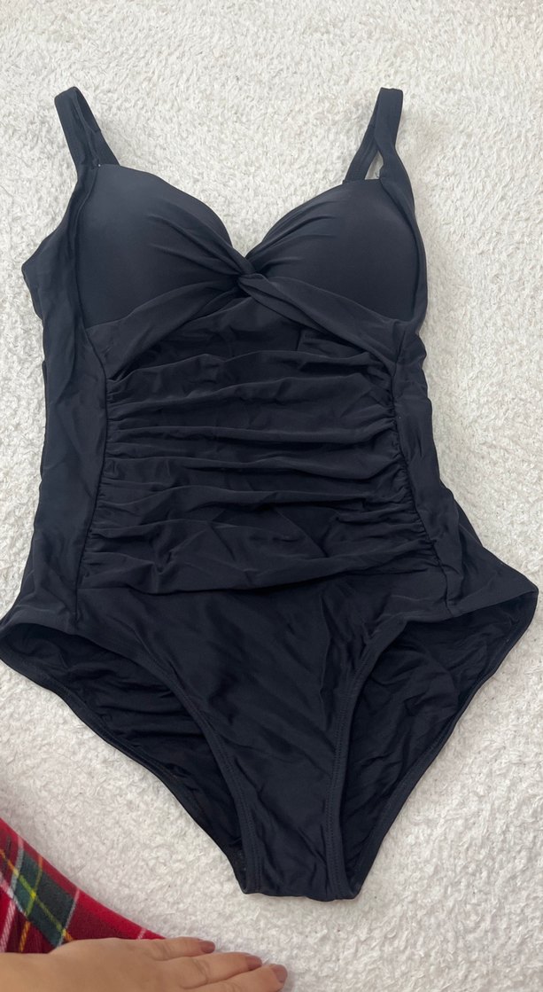 Siyah İnce Askılı Kadın Mayo - Görsel 4