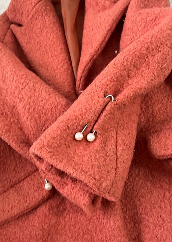 Kiremit Düğmeli Kaban - Görsel 6