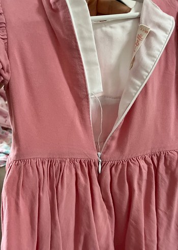 Pembe Kız Çocuk Fırfırlı Elbise - Görsel 4