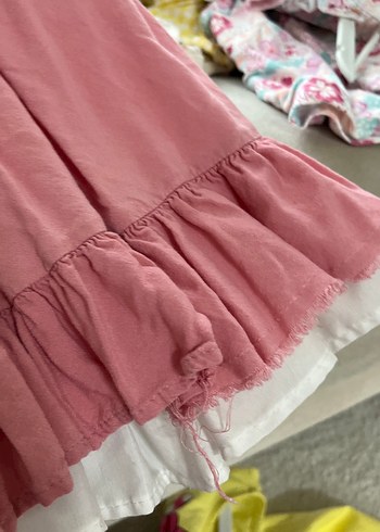 Pembe Kız Çocuk Fırfırlı Elbise - Görsel 3