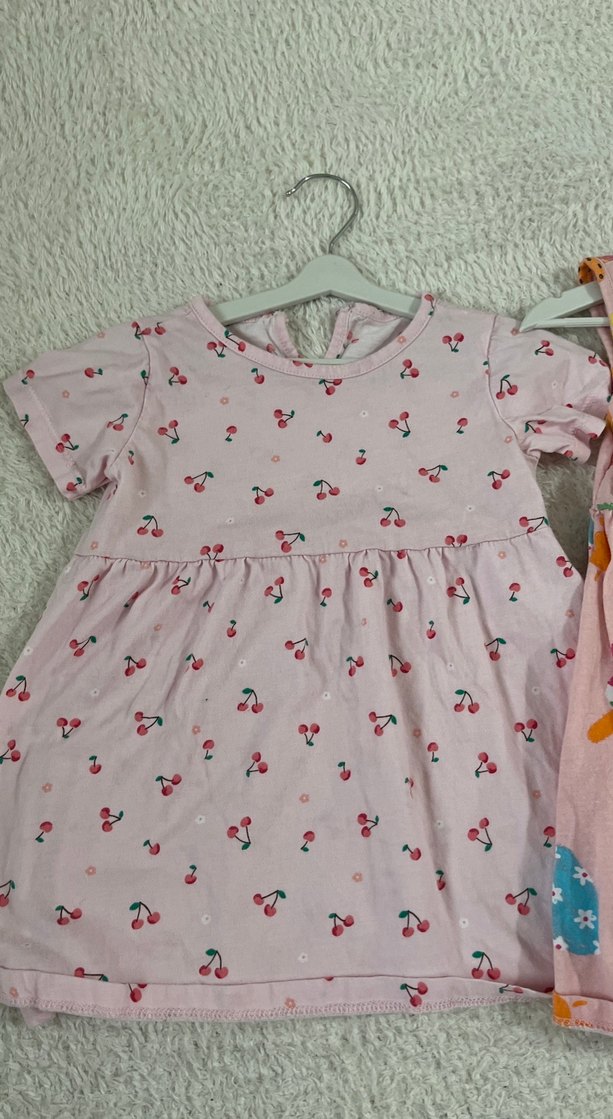 Kız Çocuk Pamuklu Desenli Elbise - Görsel 2