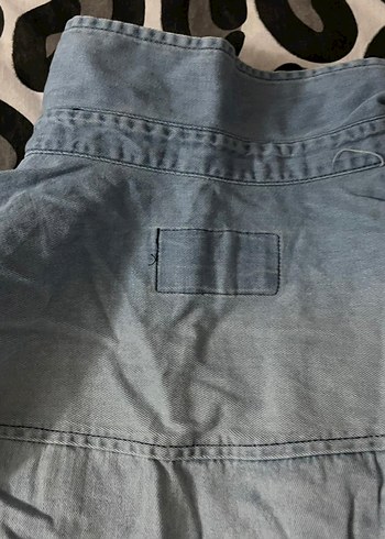 Nakışlı Mavi Denim Gömlek/Ceket - Görsel 5