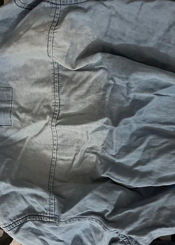 Nakışlı Mavi Denim Gömlek/Ceket - Görsel 6