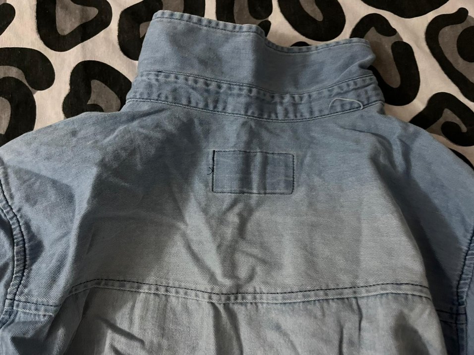 Nakışlı Mavi Denim Gömlek/Ceket - Görsel 5