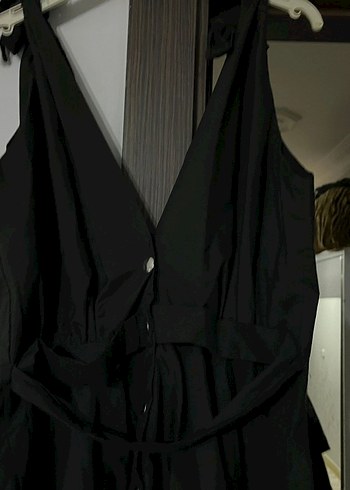 Siyah V Yaka Kadın Elbise - Görsel 4