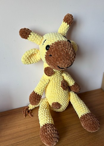 Sarı ve Kahverengi Peluş Zürafa Oyuncak - Görsel 2