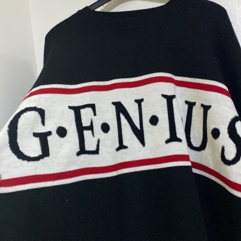 Kadın Siyah Baskılı Örgü Uzun Kollu Kazak - Görsel 3