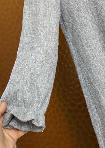 Gri Uzun Keten Elbise - Görsel 2