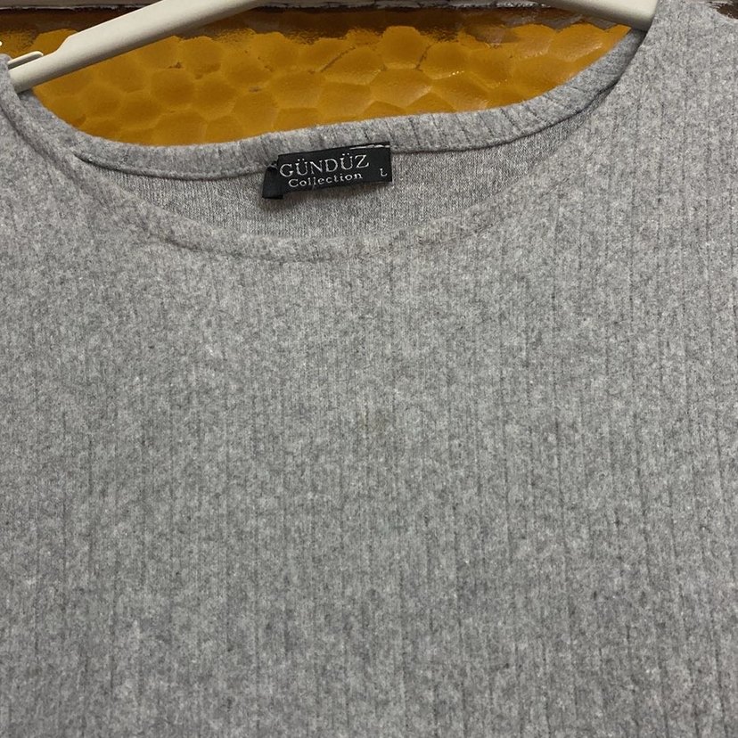 Gri Uzun Keten Elbise - Görsel 3