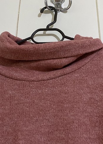 Kadın pudra Yüksek Yaka Salaş Kazak - Görsel 4