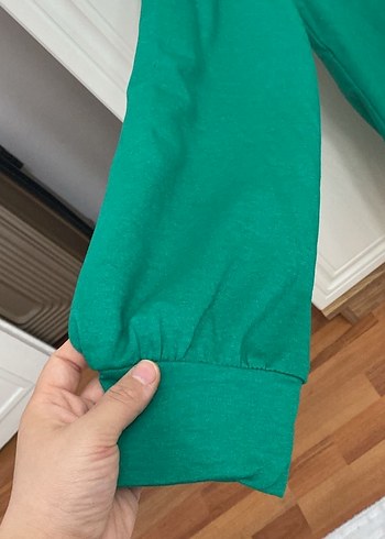 Renkli Baskılı Yeşil Kapüşonlu Sweatshirt - Görsel 3