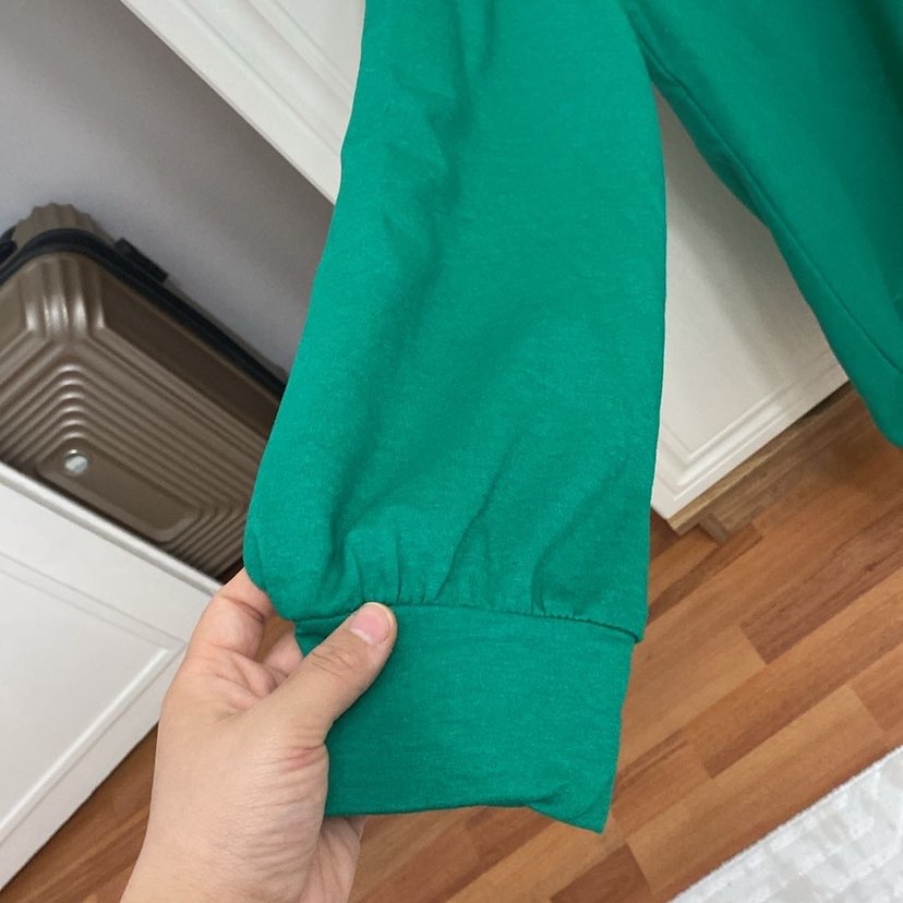 Renkli Baskılı Yeşil Kapüşonlu Sweatshirt - Görsel 3