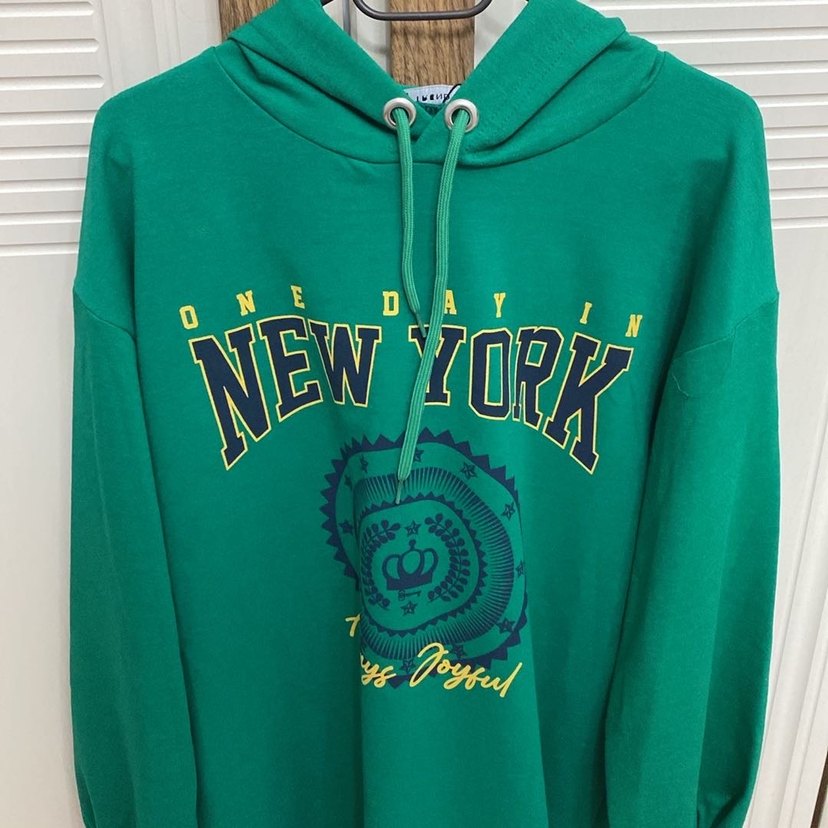 Renkli Baskılı Yeşil Kapüşonlu Sweatshirt - Görsel 2