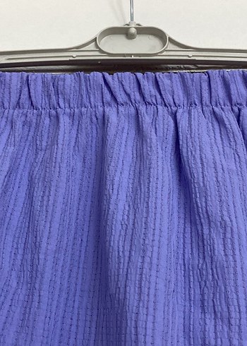 Kadın Mor Uzun Keten Fırfırlı Etek - Görsel 3