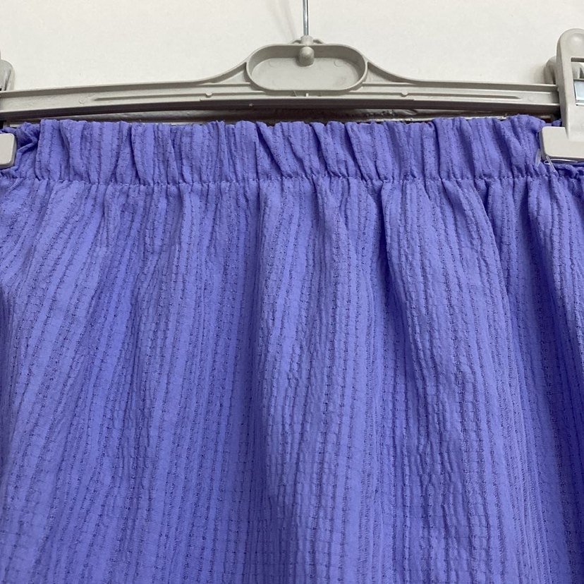 Kadın Mor Uzun Keten Fırfırlı Etek - Görsel 3