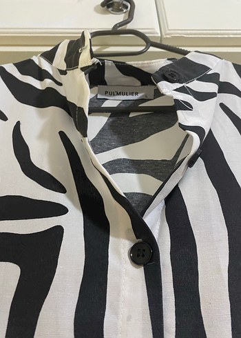 Zebra Desenli Uzun Kollu Uzun Elbise - Görsel 4