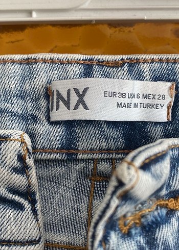 Mavi Yırtmaçlı Midi Denim Kadın Pantolon - Görsel 3