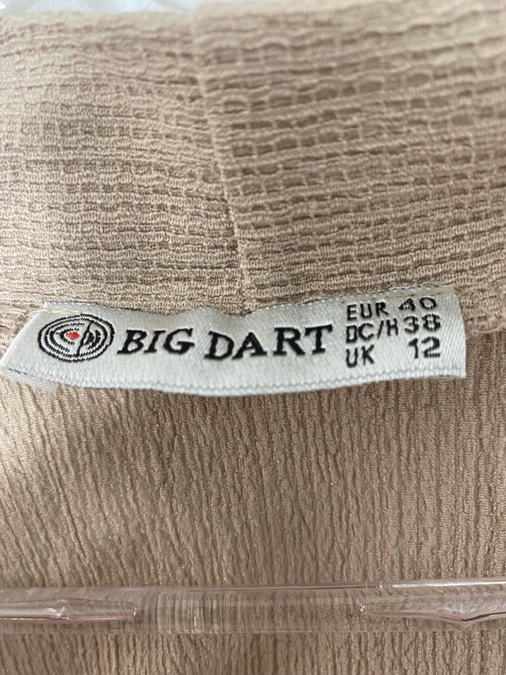 Bej Keten Midi Kadın Ceket - Görsel 4