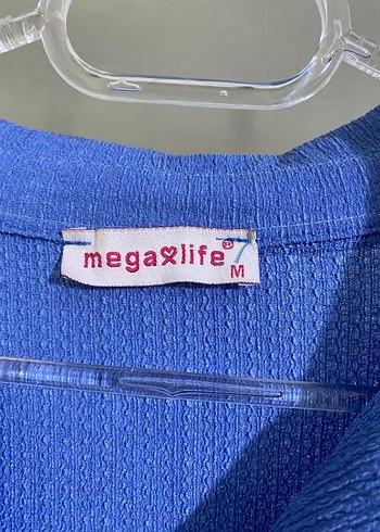 Mavi Keten Midi Gömlek - Görsel 4