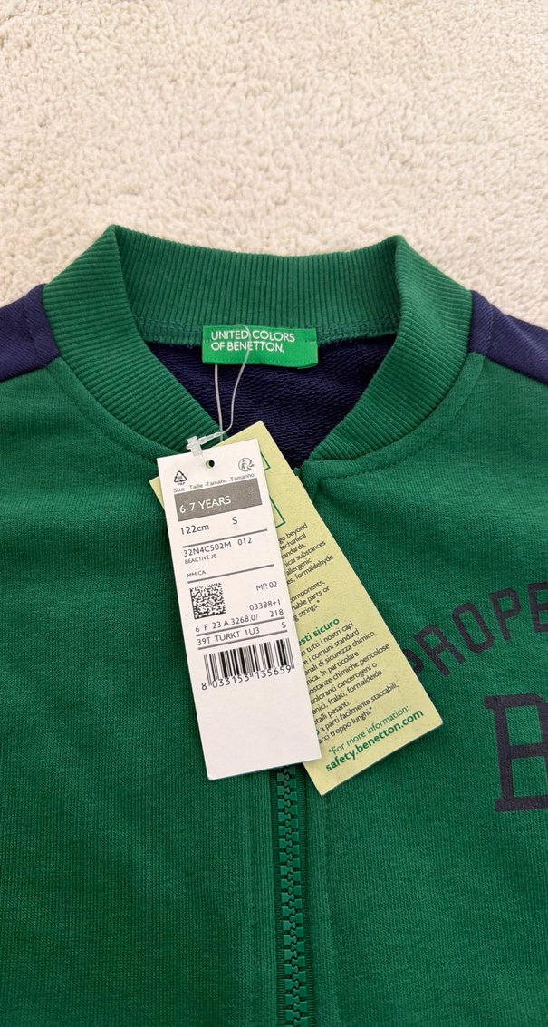 Erkek Çocuk Yeşil Fermuarlı Sweatshirt - Görsel 3