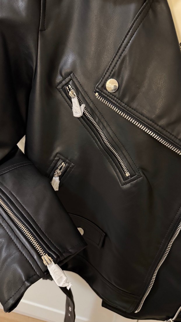 Pull&Bear Oversize Deri Biker Ceket - Görsel 3