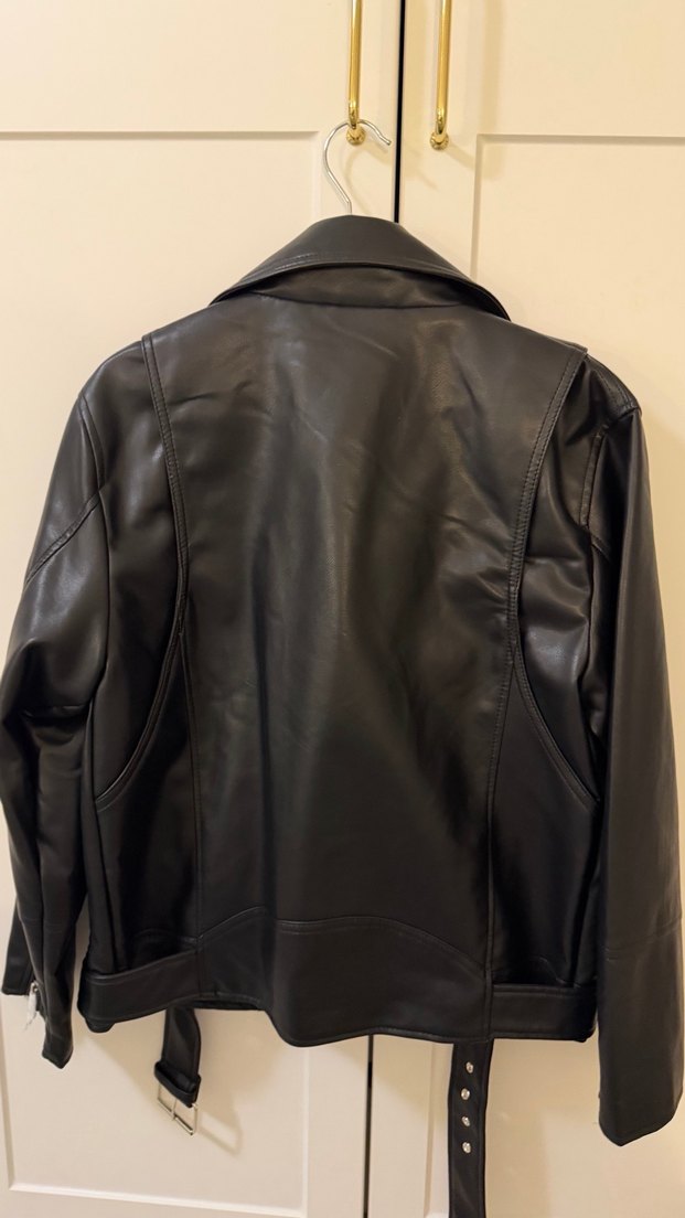 Pull&Bear Oversize Deri Biker Ceket - Görsel 2