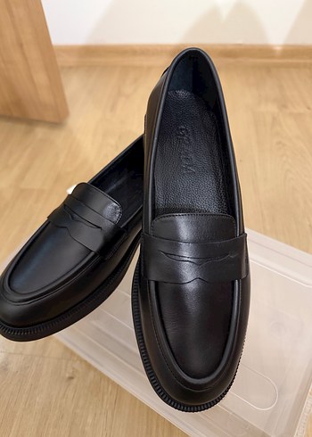 Zara Siyah Gercek Deri Loafer