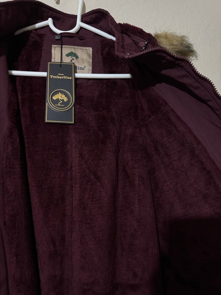Bordo Kadın Kapüşonlu Kadın  Kaban 40 beden - Görsel 5