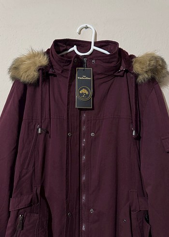 Bordo Kadın Kürklü Kaban 44 beden - Görsel 6