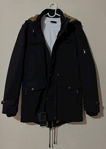 Siyah Erkek Kapüşonlu Kaban - Görsel 2